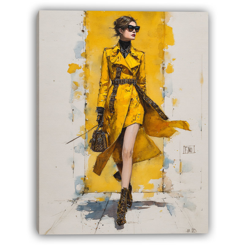 Art mural sur toile tendue Golden Trench, H 24 po x l 16 po