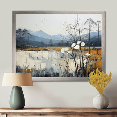 Minimalism Beige And Blue Countryside IV - Countryside Wall Art
