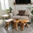 Tabouret de coiffeuse en bois massif Minnick
