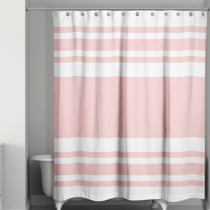 Rideau de douche Hylan, Rose rayé 2