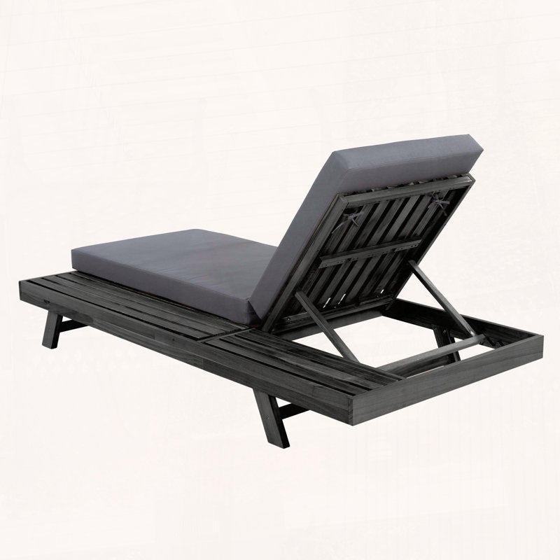 Méridienne avec fauteuil inclinable à 4 positions et lattes respirantes, Coussin gris foncé / structure noire