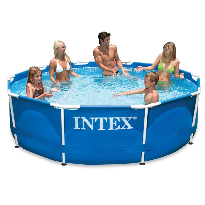 Intex Swimming Pool Metal Frame Outdoor Garden Summer Water Centre, 305cm W x 76cm H