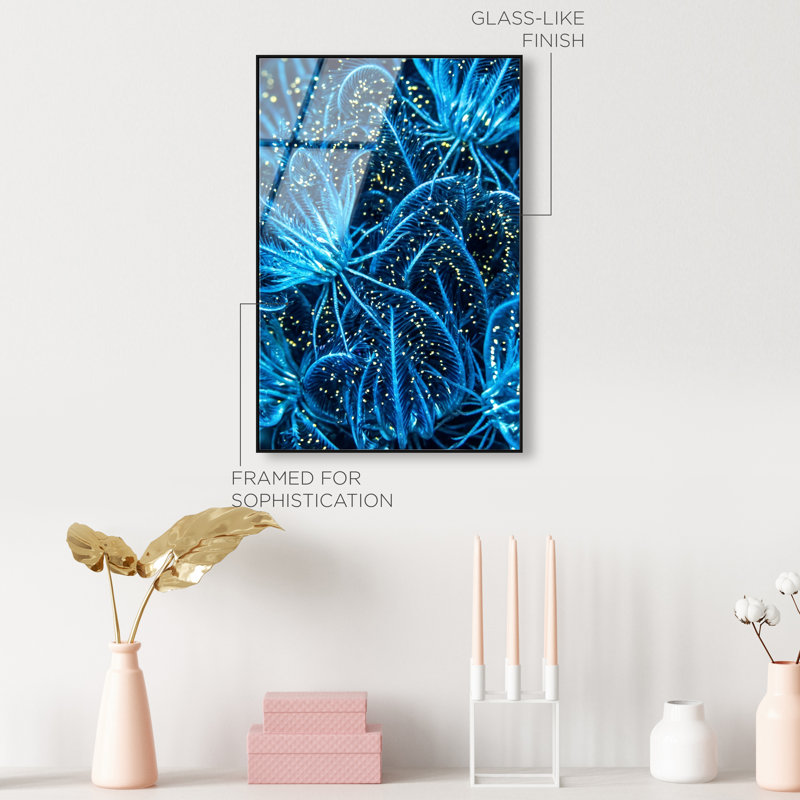 Neon Garden Print by Oliver Gal, 16"H x 11"W, Black Floater Frame