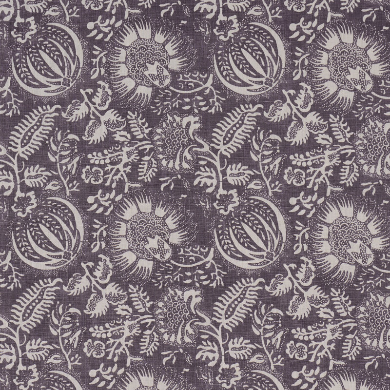 Pomegranate Print Fabric, Aubergine