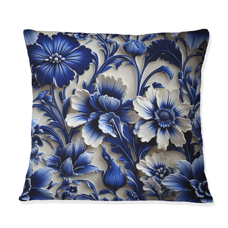 Coussin Cobalt, H 18 po x l 18 po