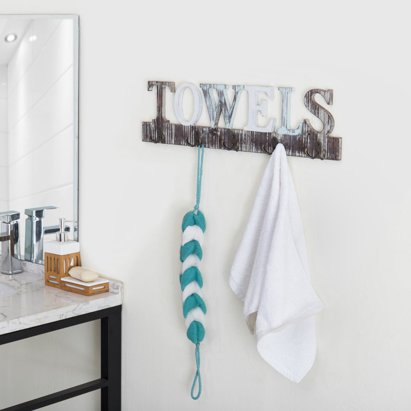 Wood 4 Wall Towel Rack