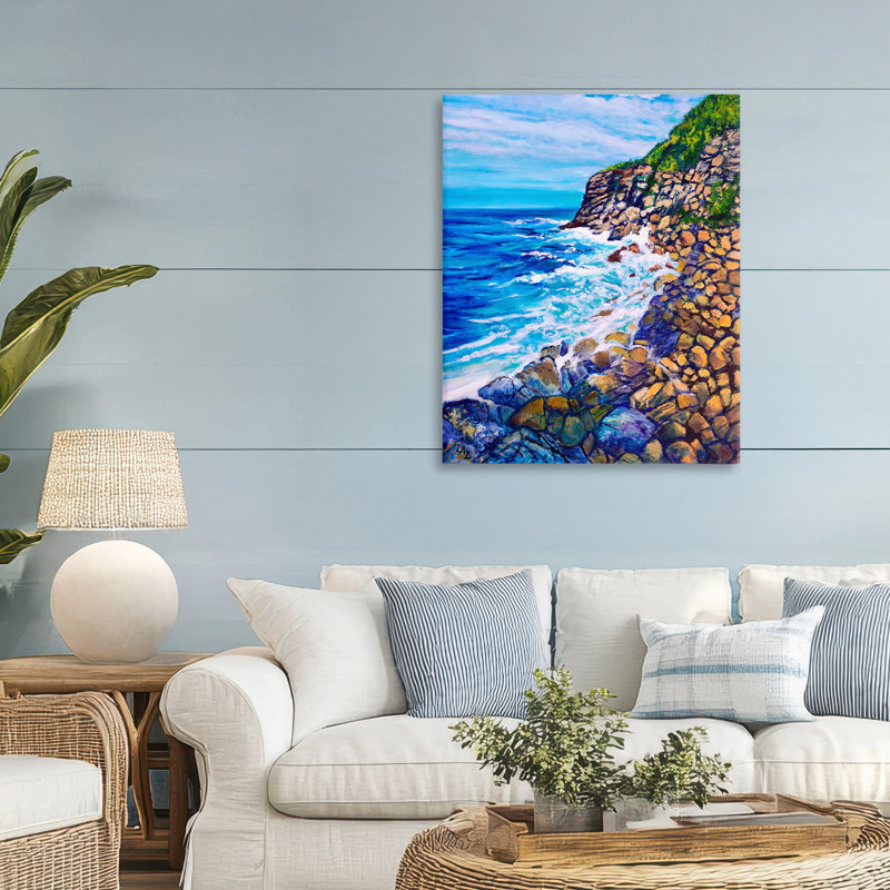 Toile Cliffside Ocean par Lee Ann Zirbes, H 40 po x l 30 po