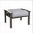 Set Of 2 All-Weather 26” Width Metal Ottomans, Khaki Frame With Gray Cushions-596203119