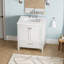 Meuble-lavabo de 30 po avec comptoir en marbre, armoire en bois massif blanc. Portes de style moderne à fermeture en douceur. Conception entièrement assemblée 24V03-30Wh,