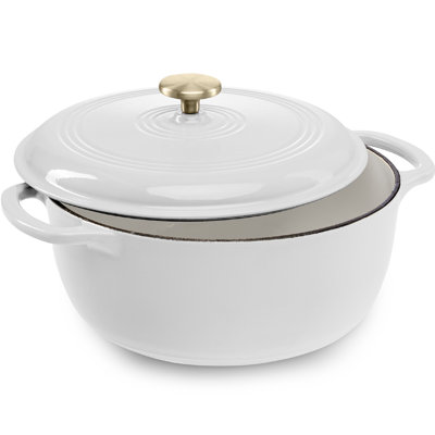 Best Choice Products 6 Quart Cast-Iron Dutch Oven, Heavy-Duty Kitchenware W/ Enamel, Side Handles