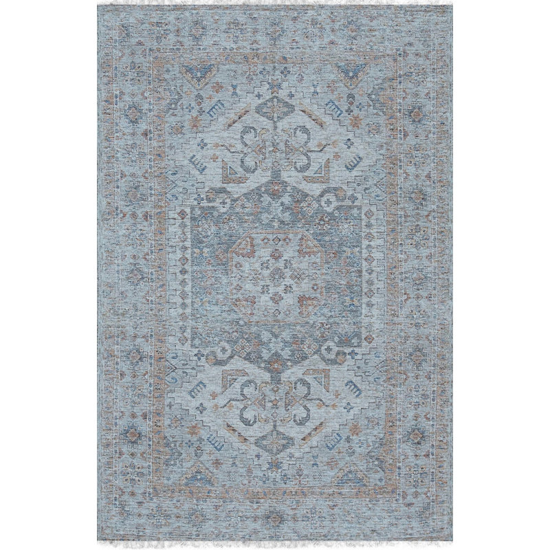 Ivory Handwoven Wool Faded Palimpsest Geometric Modern Contemporary Carpet Rug, 8' x 10'