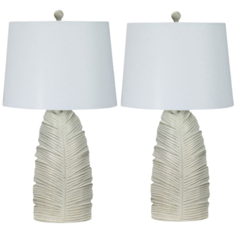 Refton Resin Table Lamp, Casual White, 26" H x 14" W x 14" D