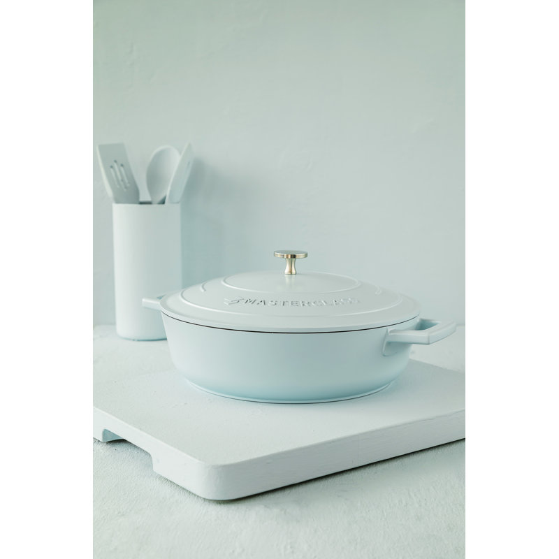 MasterClass Cast Aluminum Shallow Casserole 4L, Blue Sky