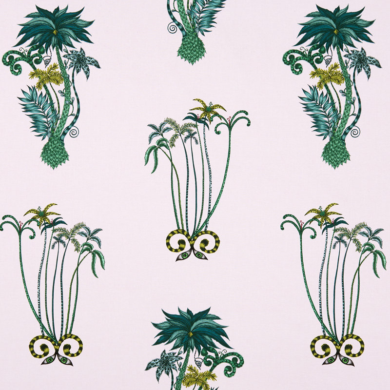Animalia Jungle Palms Fabric, Pink