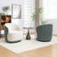 Fauteuil demi-tonneau pivotant en velours Stith-979009566