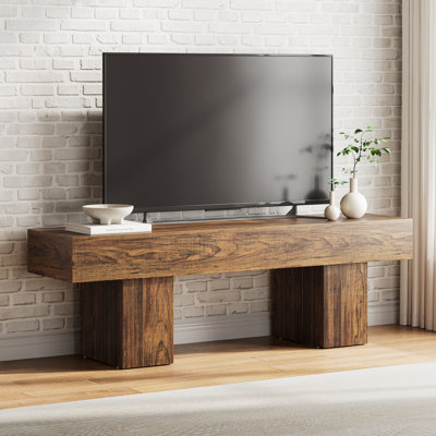 Farmhouse TV Stand for TVs Up to 55 Inch, Wood TV consoles for living room
