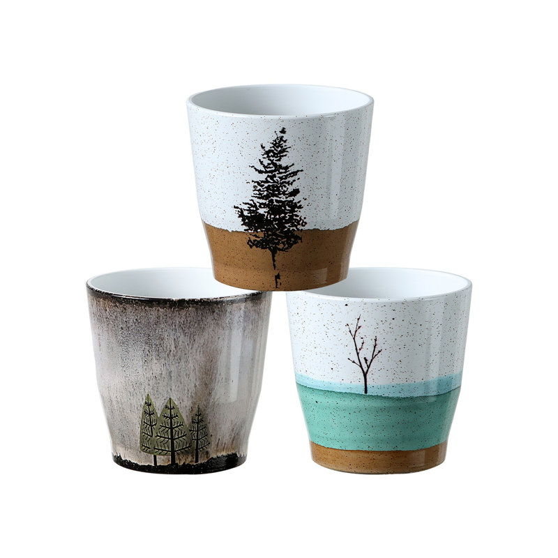 5in Assorted Woodland Indoor/Outdoor Planter - 3pc Set
