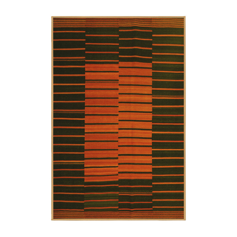 Ikemsinachi Performance Striped Indoor Rug, Rectangle 8' x 10'