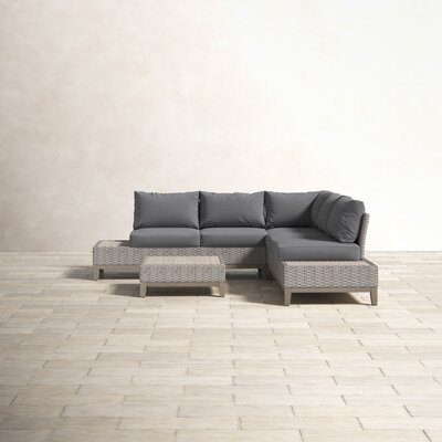 Fleur 4 Piece Rattan Sectional Seating Group with Cushions -  Birch Lane™, 61DFF6CB63C043099DDDB0DEEC8B12B5