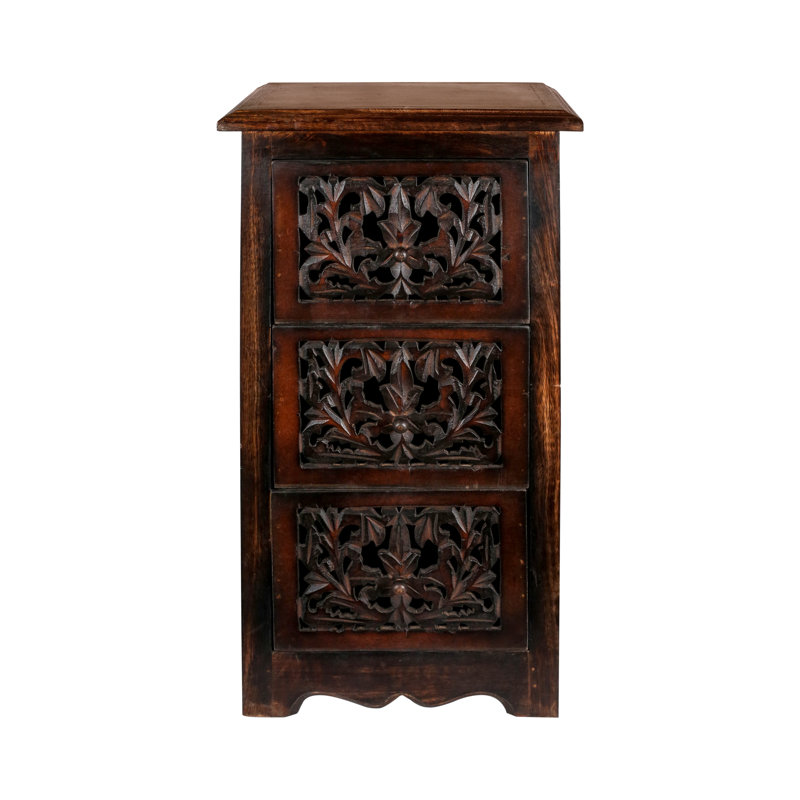 Calliphon 83.82cm W Bedside Table, Dark Brown