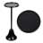 Irida Modern 24" Hammered Antique Black Round Pedestal Drink Table, Matte Metal Accent Martini Side Table for Living Room & Bedroom-878622399