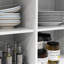 Chariot de cuisine blanc à roulettes avec rallonge pliante - 2 tiroirs et tablettes réglables pour armoire de salle à manger