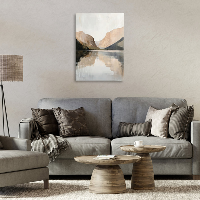 «Mountains Reflecting Rustic Lake», conception par Petal Prints Design, H 24 po x l 16 po