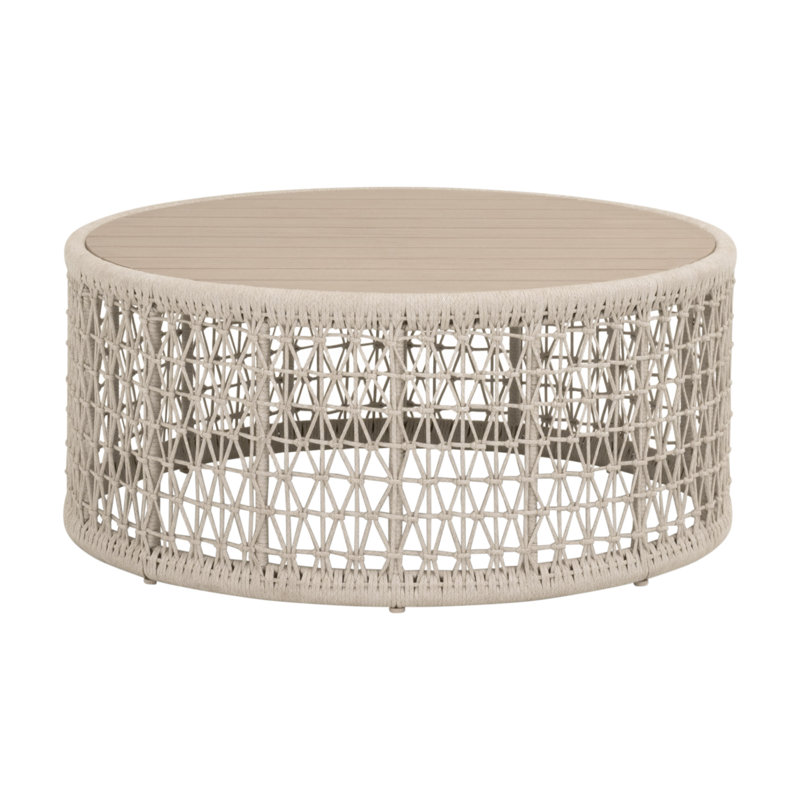 Table basse ronde en tricot pour l'extérieur