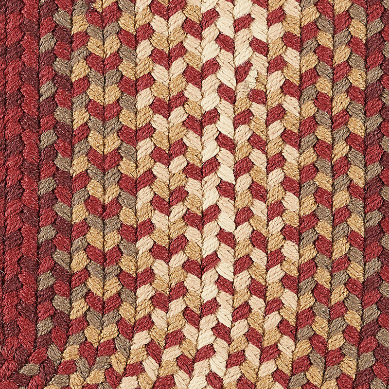 Tapis intérieur / extérieur rouge tressé à la main Epes, Ovale 4 pi x 6 pi