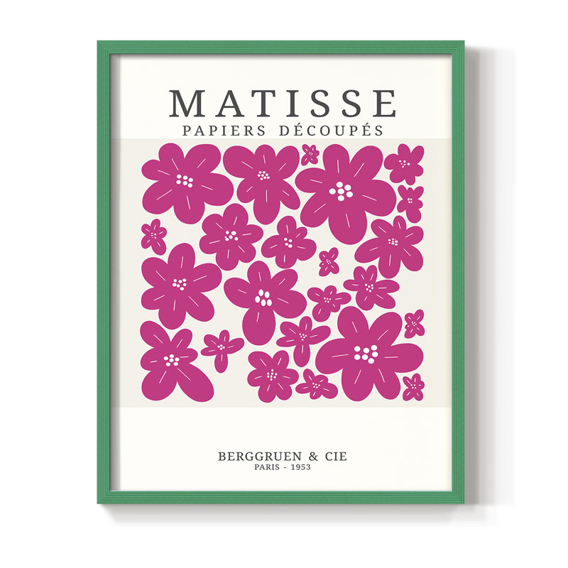 Matisse CDxx, reproduction encadrée - bois massif, Cadre simple vert, H 10 po x l 8 po