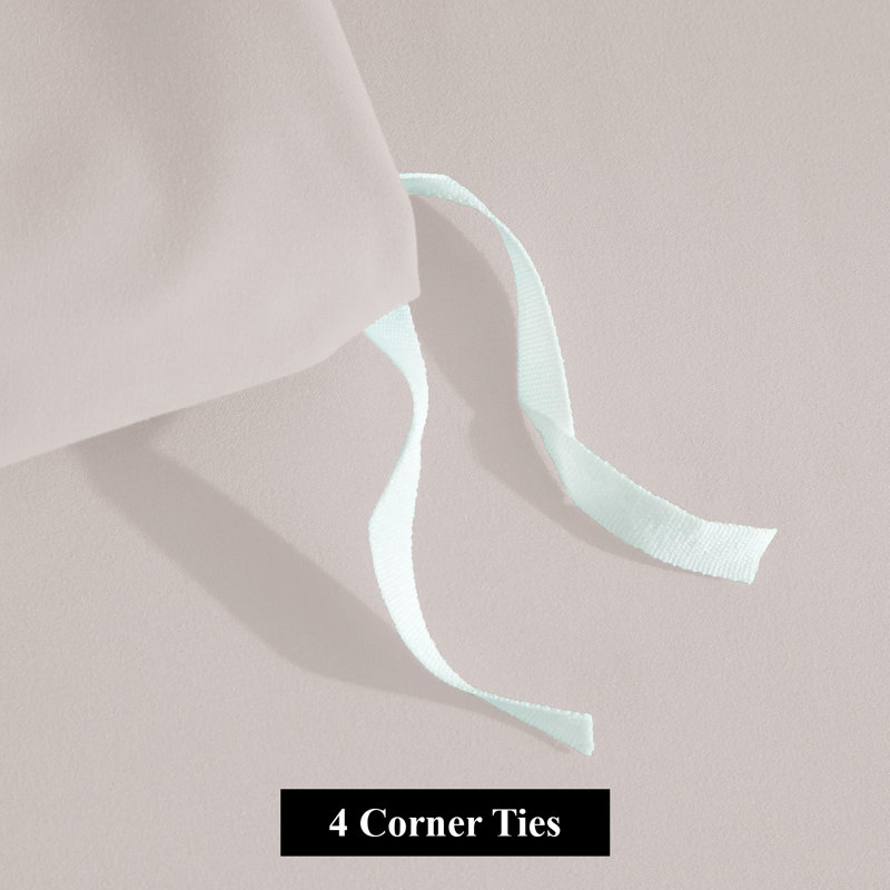 Ensemble de housse de couette unie 3 pièces - Literie 100% microfibre soyeuse avec taies d'oreiller, lavable à la machine