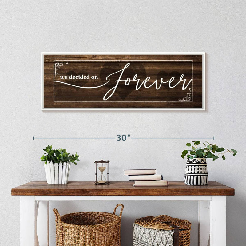 Plaque murale «Forever Love», Cadre flottant blanc, 28 po x 10 po