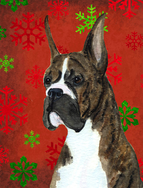 Drapeau rouge et vert Vart, Boxer (brun et blanc