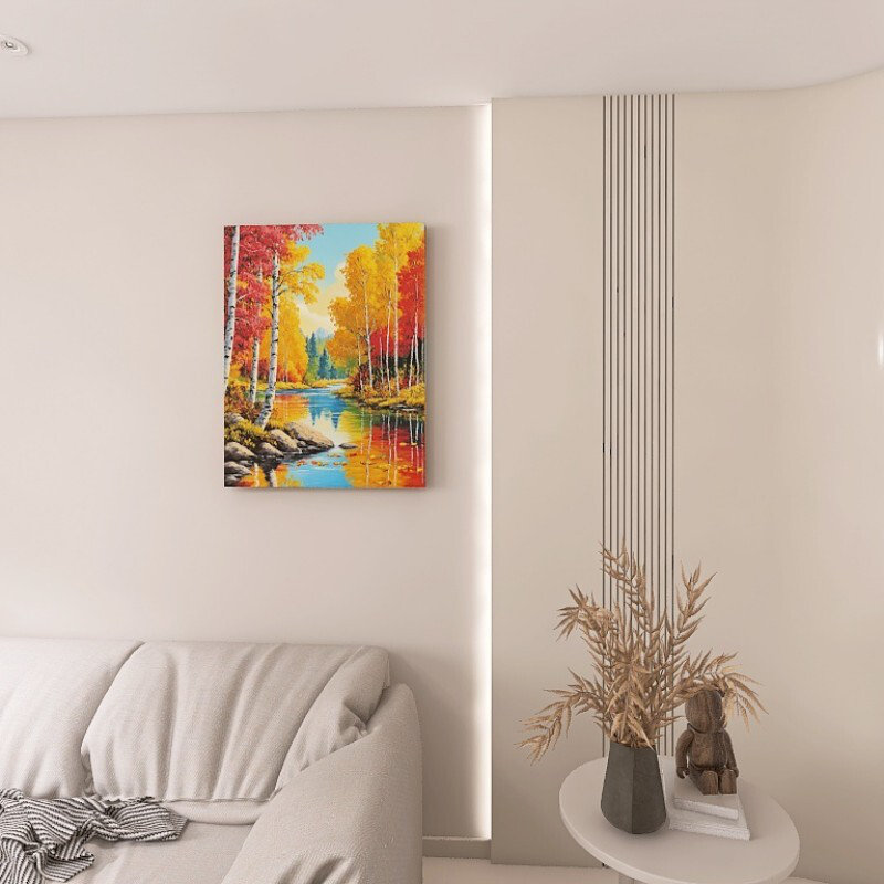 Millwood Pines River and woods landscape painting canvas wall art ...