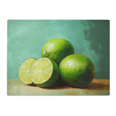 Lime Fruit  Glass Chopping Board