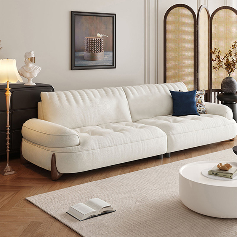 White Polyester Blend Modular Sofa cushion couch
