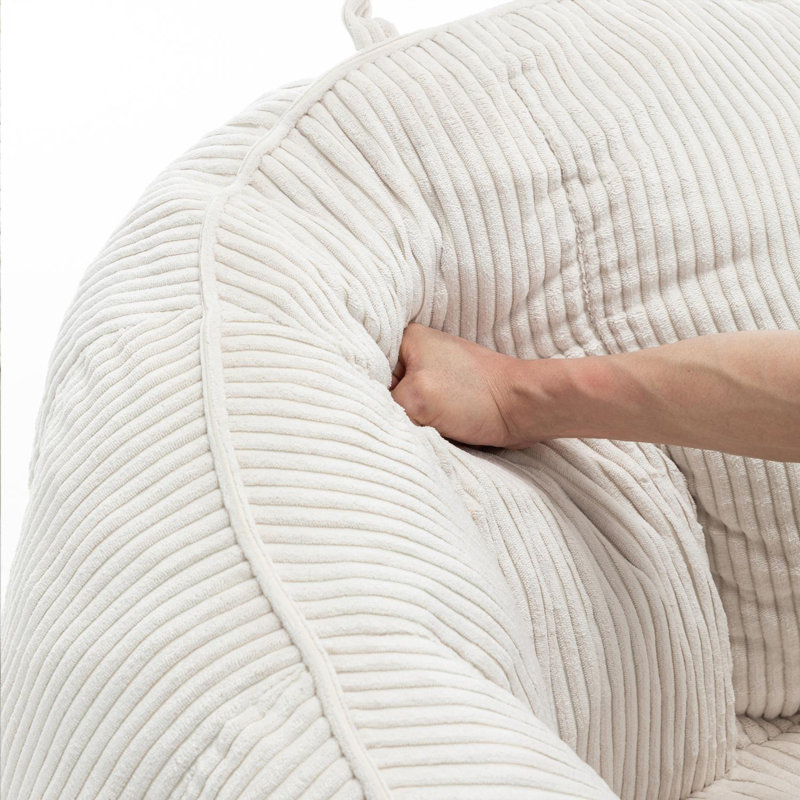 Fauteuil à billes Giant avec accoudoirs pour adultes et adolescents, Beige