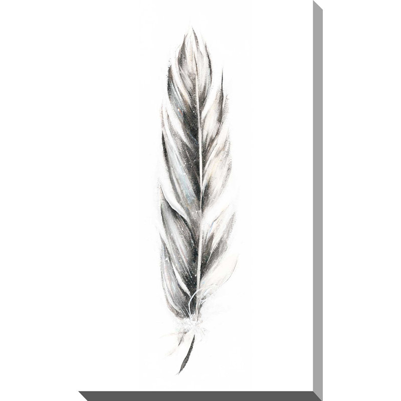 Plume fantaisie III - Peinture, L 18 po x H 30 po, Toile tendue