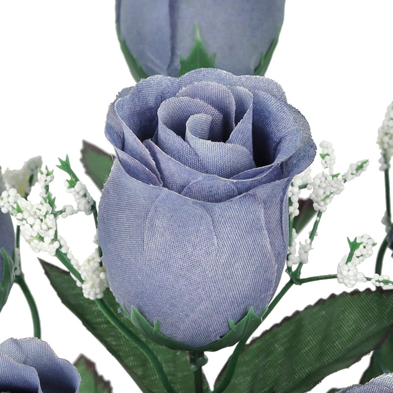 Bouquet de roses artificielles, Gris bleu