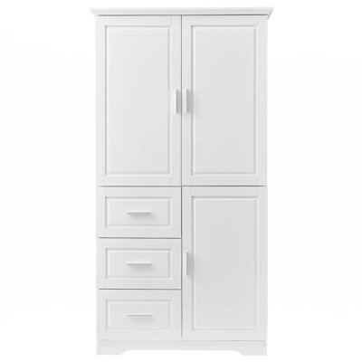 Tall And Wide Storage Cabinet With Three Drawers