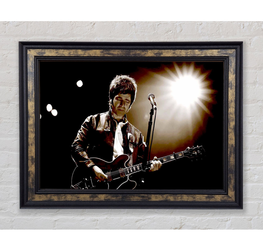 Noel Gallagher Oasis Sepia - Bilderrahmen Kunstdrucke