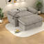 Canapé contemporain inclinable double, rembourré de mousse, avec port USB et repose-pieds avec rangement