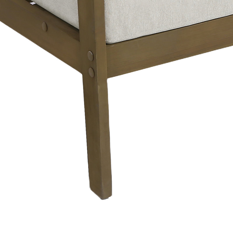 Marlo Solid Wood Teak Outdoor Lounge Chairs With Cushion And Arms, Brown, Light Camel
