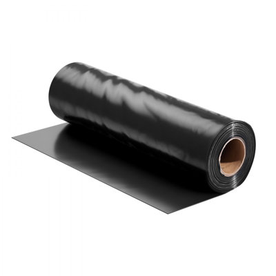 Toile en plastique robuste 100 pi, rouleau de 6 po d'épaisseur en plastique, toile protectrice en plastique pour toile de protection, pare-vapeur en polyéthylène, multi-usages, noir