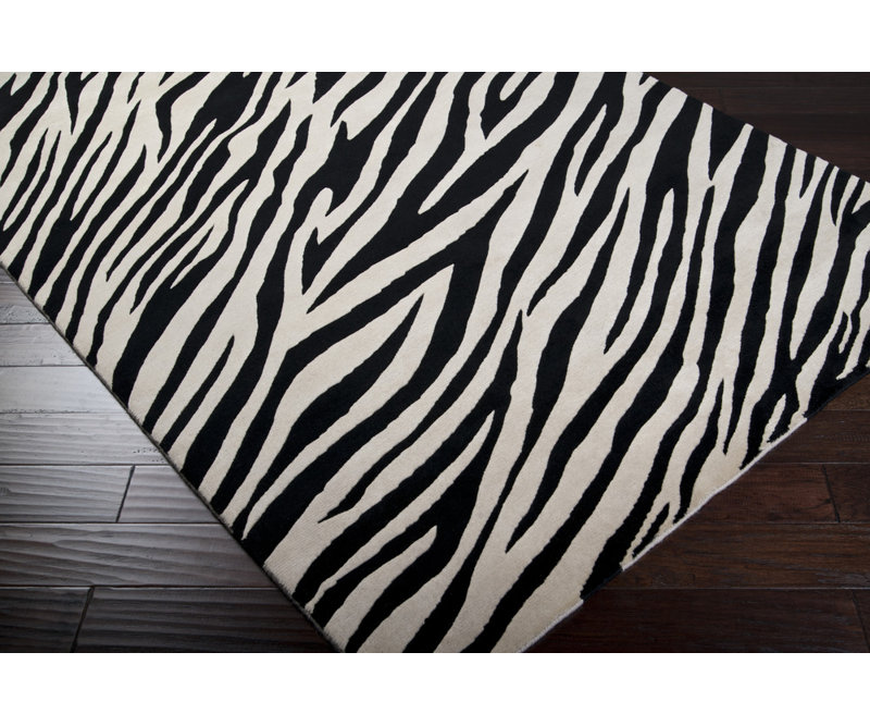 Strickland Hand Knotted Wool Animal Print Indoor Rug, Rectangle 9' x 13'