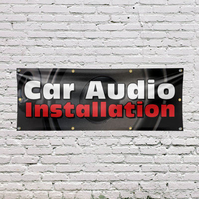 Car Audio Installation Banner Sign 36 Inch x 96 Inch
