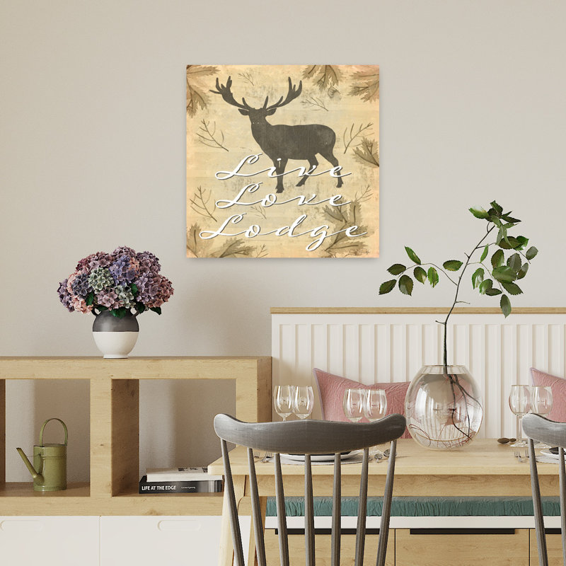 Live Love Lodge, architecture contemporaine abstraite, art forestier, H 18 po x l 18 po