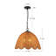Lustre noir 18 po avec abat-jour en rotin naturel June