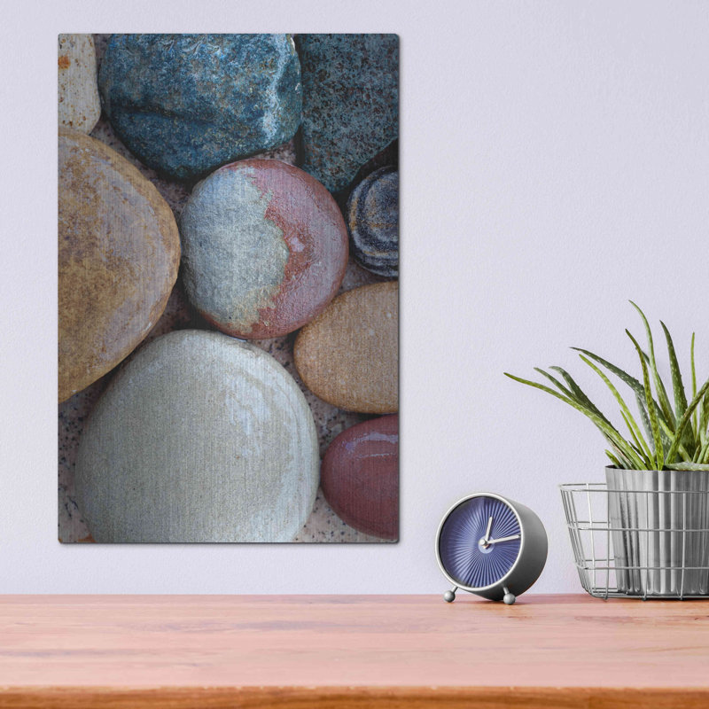 «Wet Stone Abstract» par Elena Ray, art mural en métal, H 16 po x l 12 po