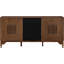 Buffet de service contemporain 1pc avec poignées en métal, 3 tiroirs et 2 portes